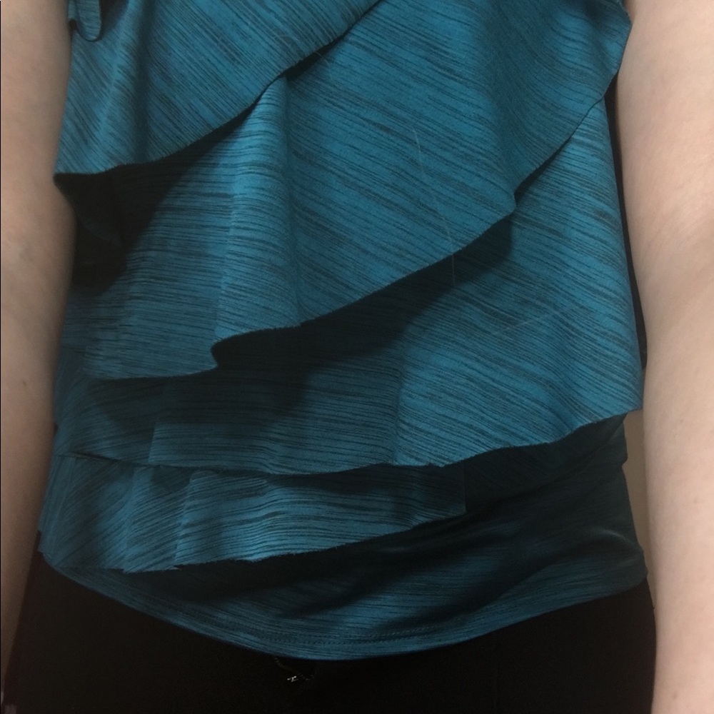 🎈5 for $25 - Ruffled turquoise top - Picture 2 of 3